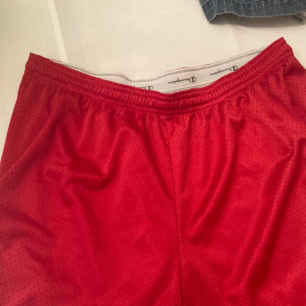Red Champion Mesh Jersey Shorts